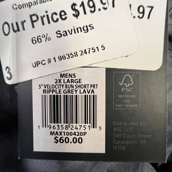 VRST Men's Athletic Shorts, XXL Gray - Picture 7 of 8